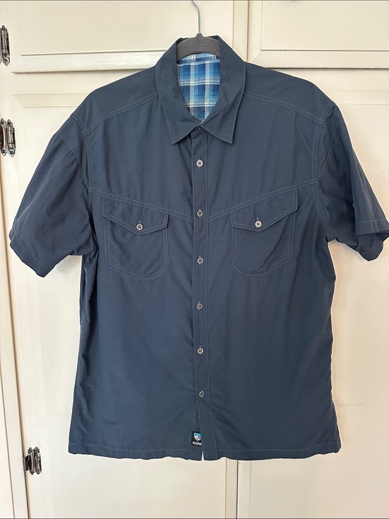 Kuhl Other - Kuhl Men's Short-Sleeve Button-Down Shirt in Navy with Plaid Lining